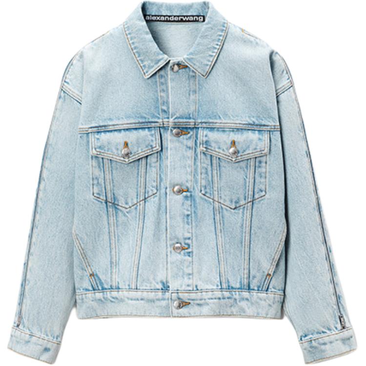 

Alexander Wang Джинсовая куртка-косуха с нашивкой с логотипом, Bleached