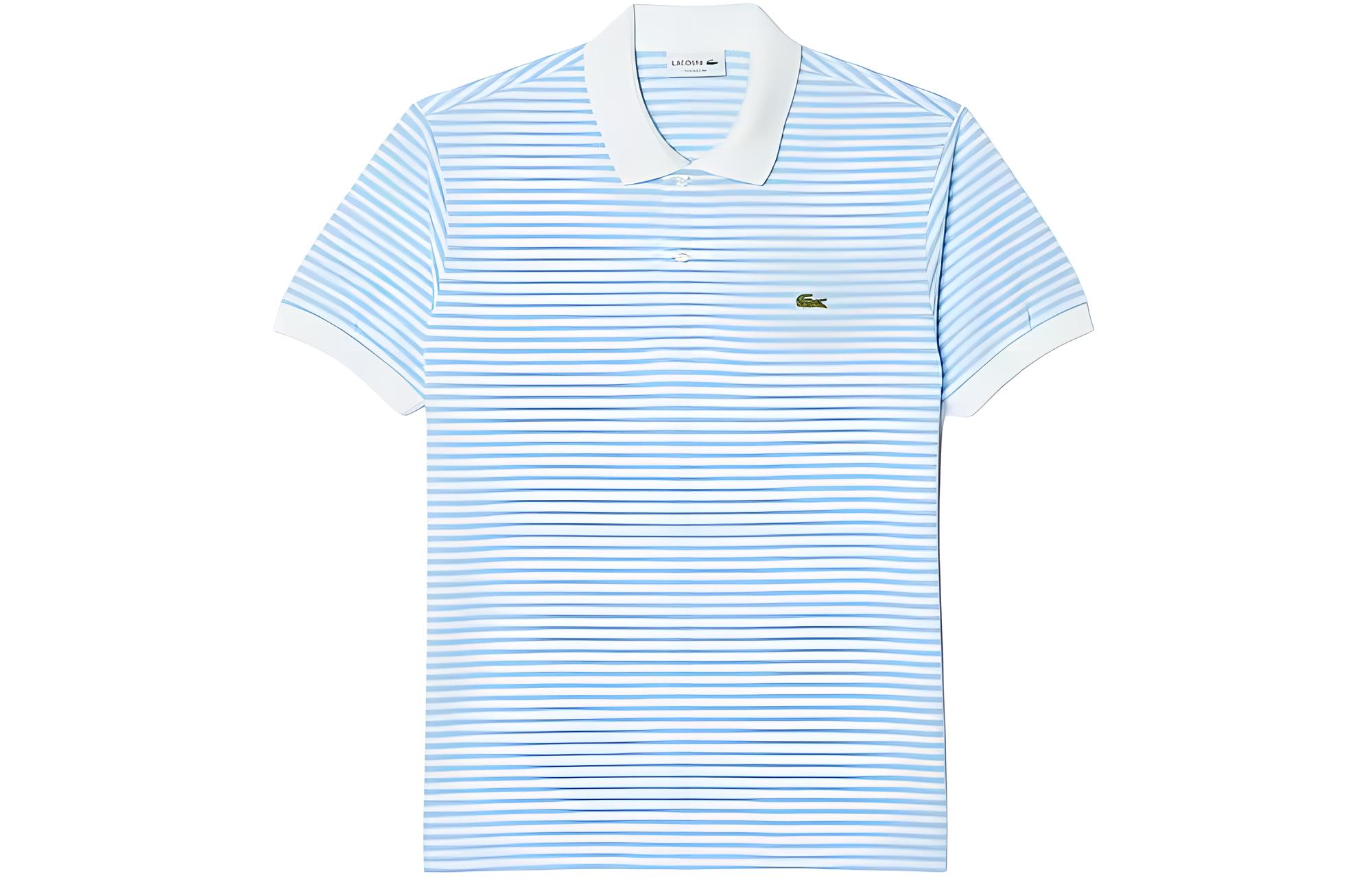 

LACOSTE Рубашка-поло мужская белая синяя