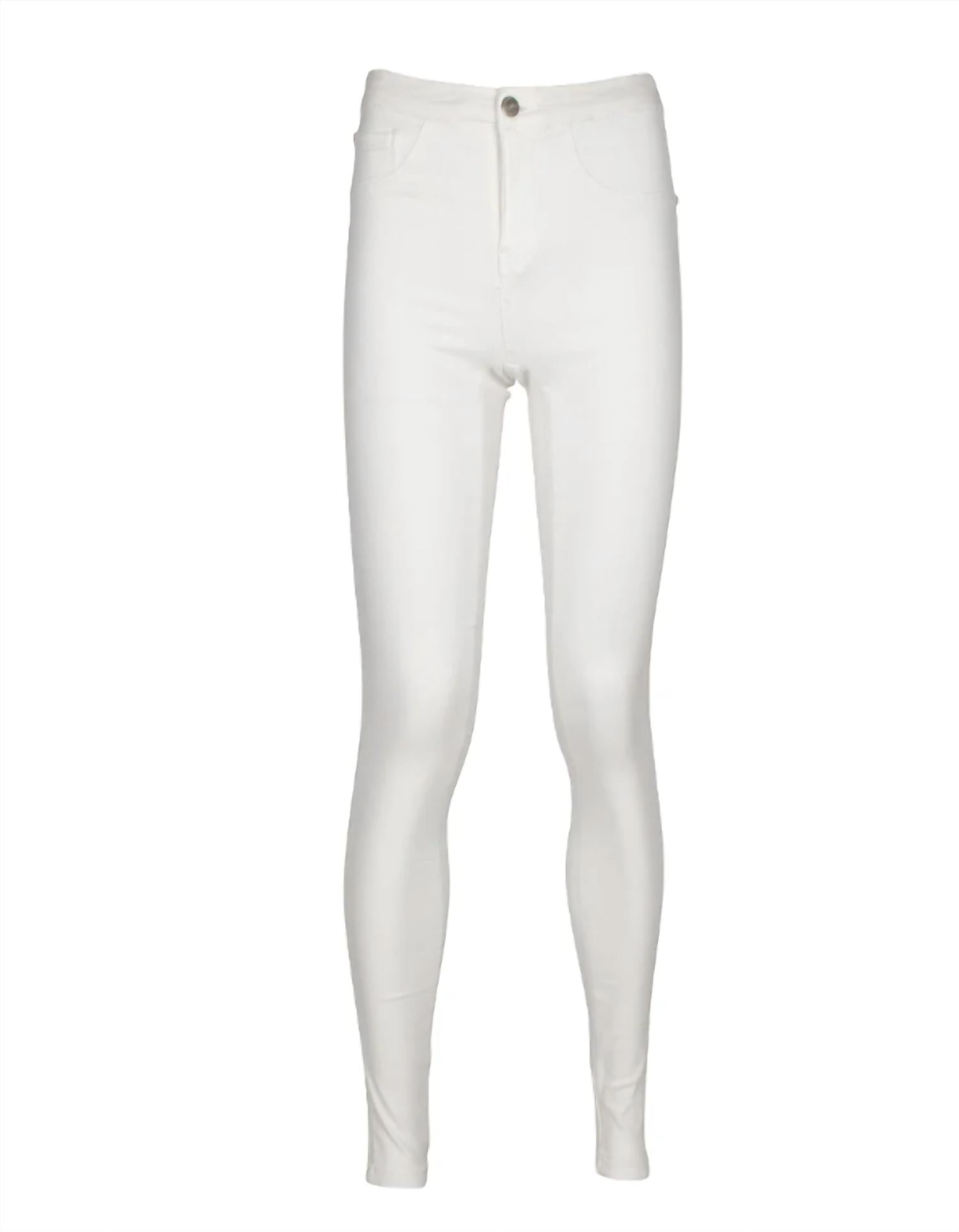 

Cenia Женские джинсы средней посадки с карманами, из эластичного денима, белого цвета