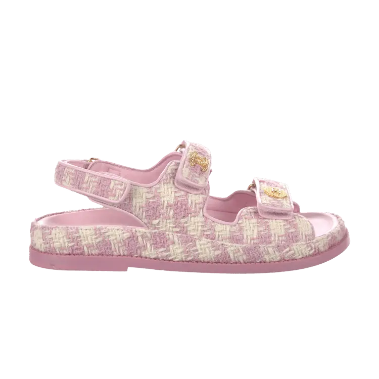 Сандалии Chanel Wmns Sandal Pink Ecru Tweed, розовый