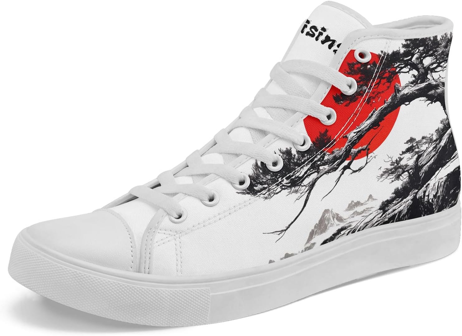 

Высокие кеды на платформе AWSOLE с китайской тушью для мужчин и женщин, черные, белые и красные, модные, дышащие, повседневные прогулочные обувь