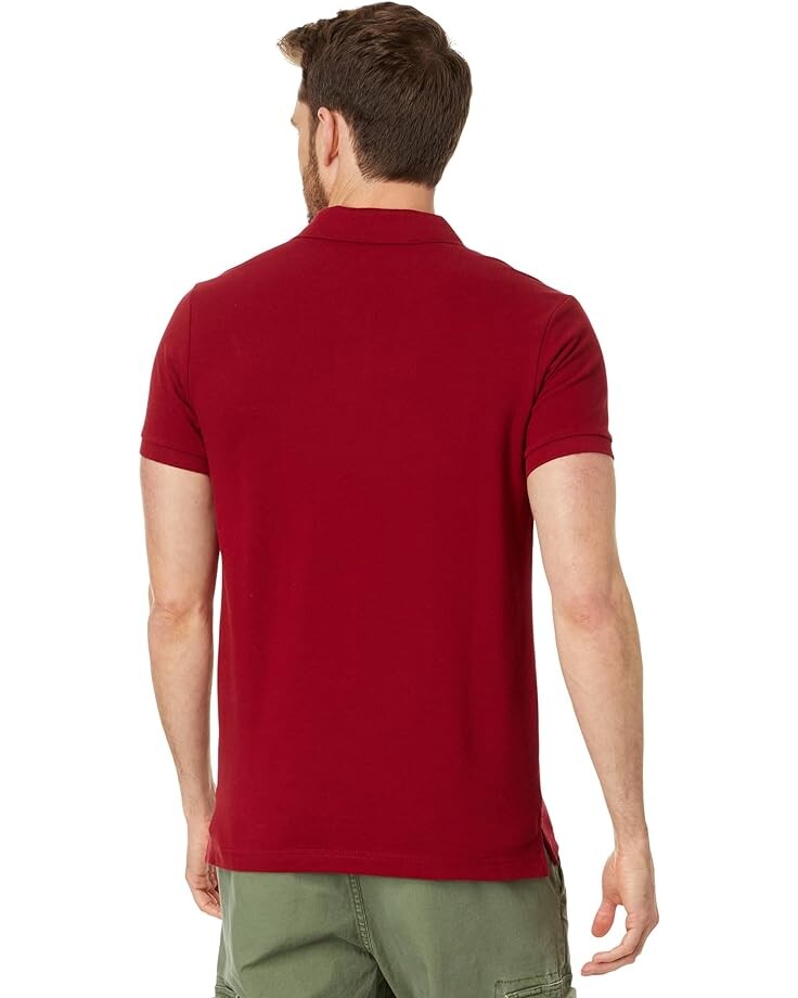 

Поло U.S. POLO ASSN. Short Sleeve Slim Fit Vertical Color-Block Knit Polo Shirt, цвет University Red
