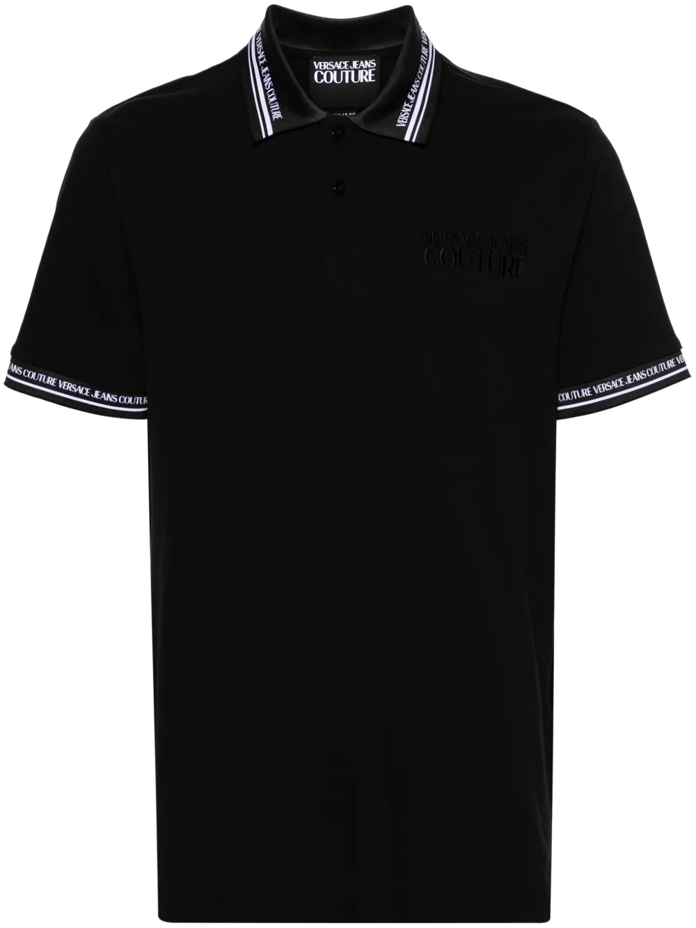 

Рубашка поло с логотипом Versace Jeans Couture, черный