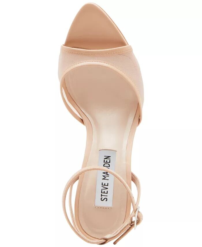 Женские босоножки Beki из двух частей на расклешенном каблуке Steve Madden, белый — фото 4
