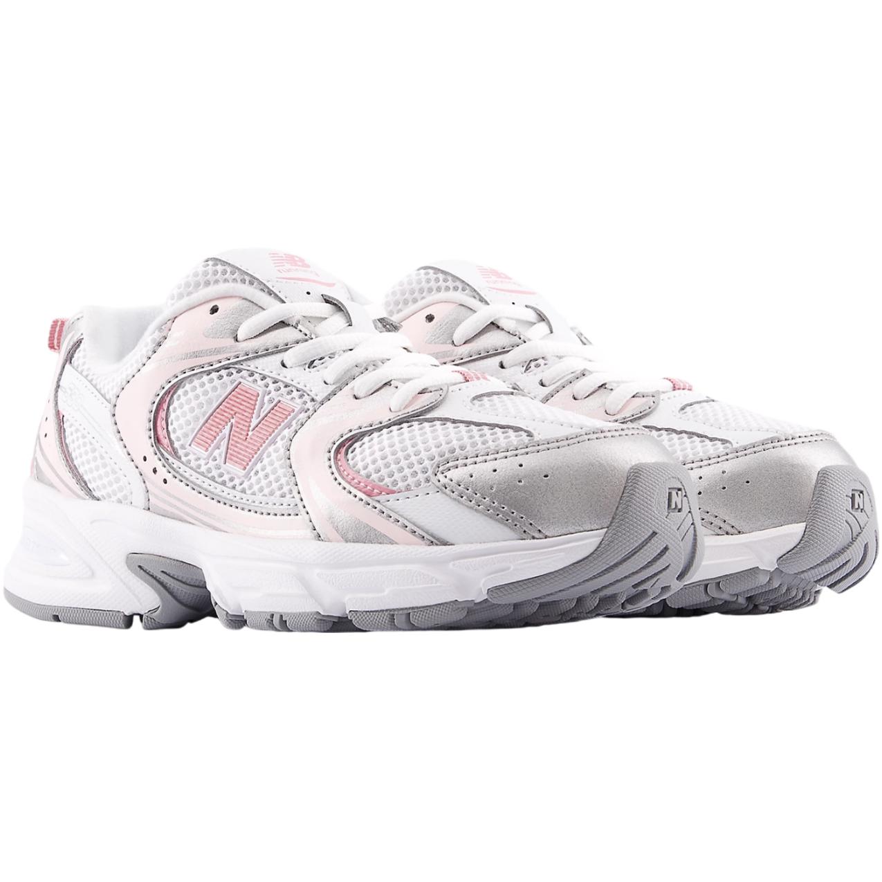 Кроссовки для бега NB 530 Breathable Support Low Top для детей и подростков New Balance, белый/розовый/серебряный — фото 3