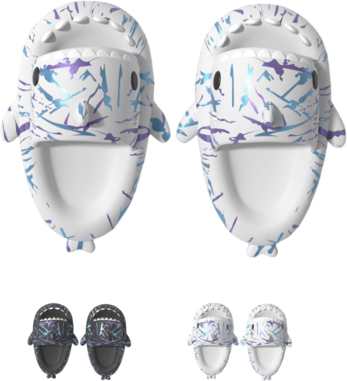 

Сланцы с пятнистым сиянием, противоскользящие и быстросохнущие с облаками звездного неба, градиентные сланцы-акулы унисекс Generic, белый