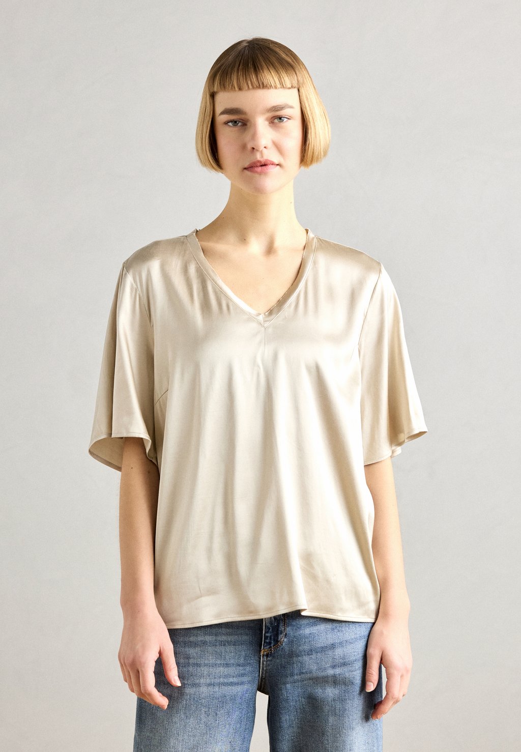 

Блуза V NECK BLOUSE Mos Mosh, бежевый
