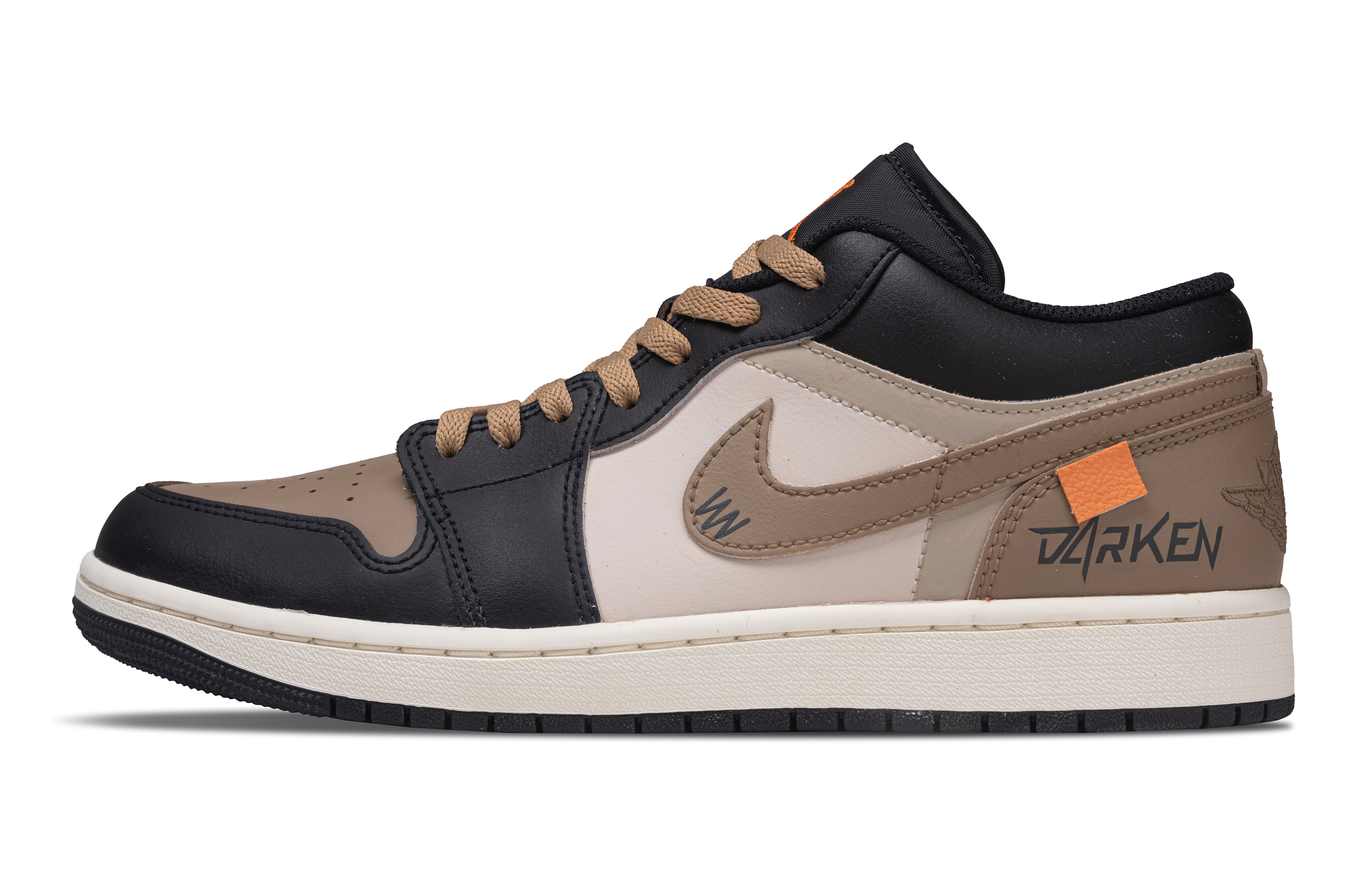 

Jordan Air 1 Abrasion Resistant Low top Skateboard Shoes Men's Black Brown