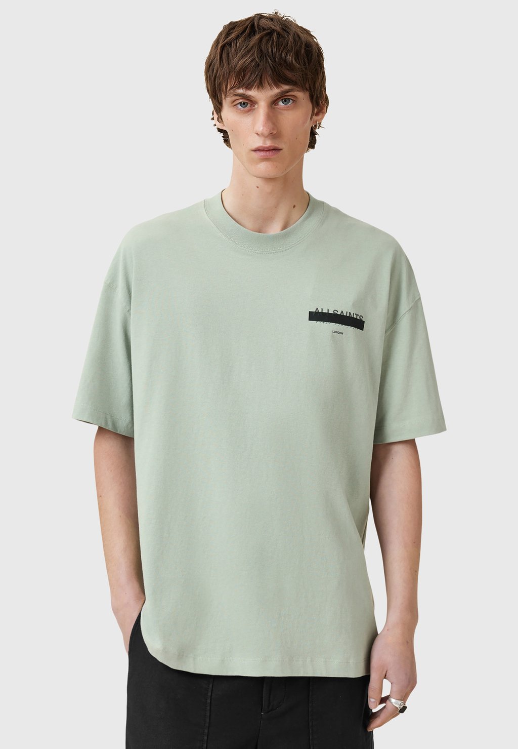 

Футболка с принтом REDACT CREW AllSaints, зеленый