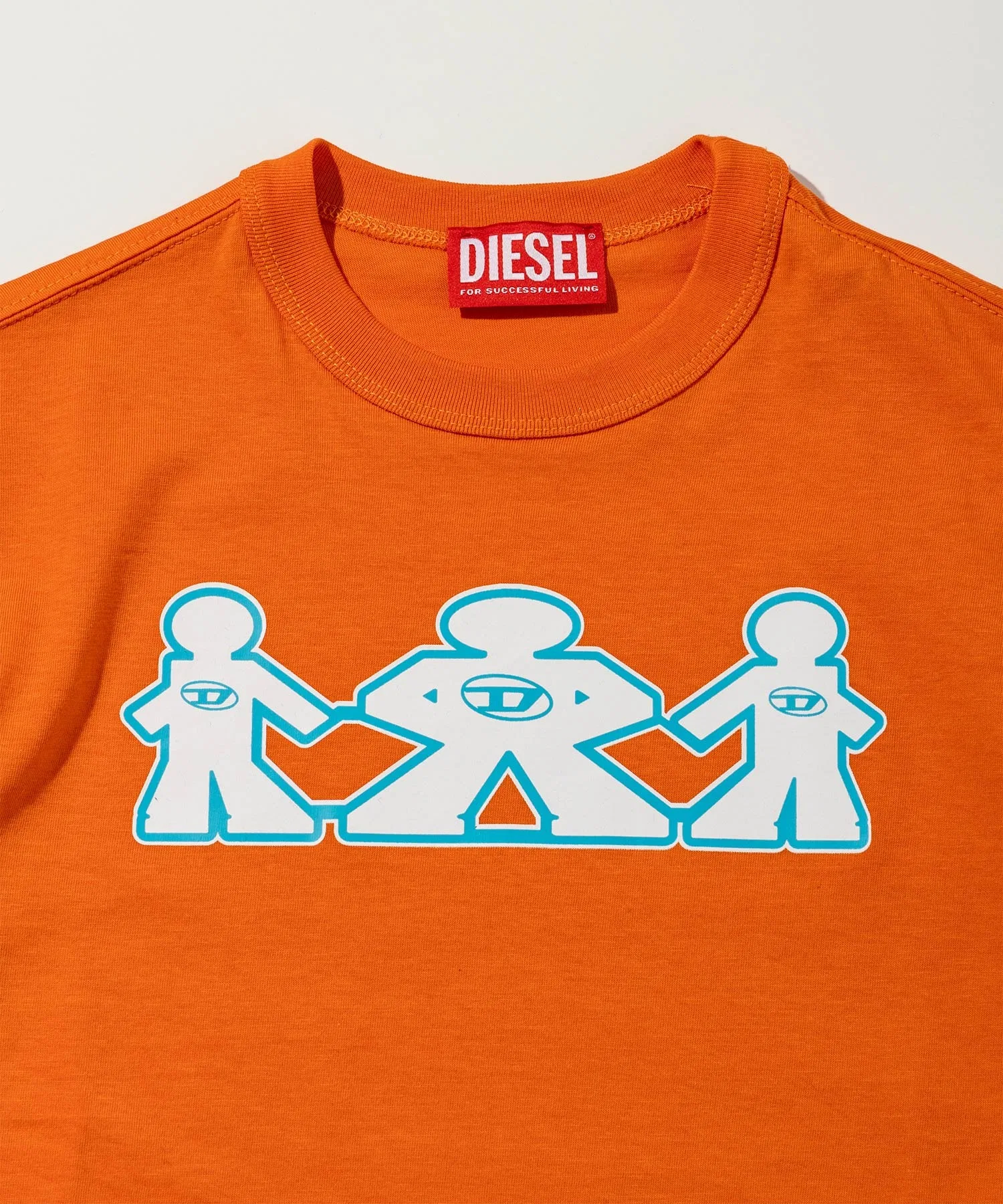 Унисекс футболка DIESEL KIDS с коротким рукавом, хлопок, голубой — фото 3