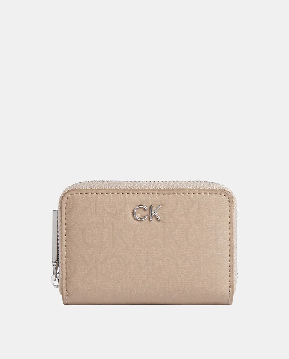 

Маленький кошелек с монограммой Calvin Klein, бежевый