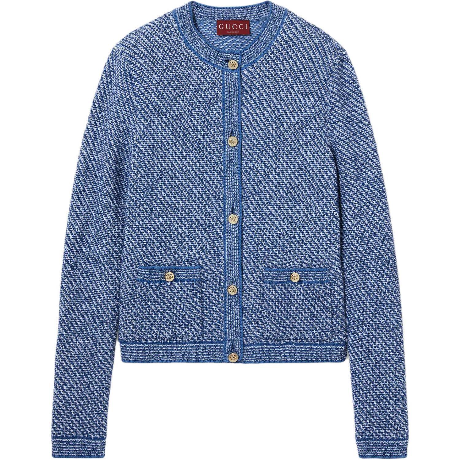 

Кардиган с пуговицами и круглым вырезом GUCCI, синий