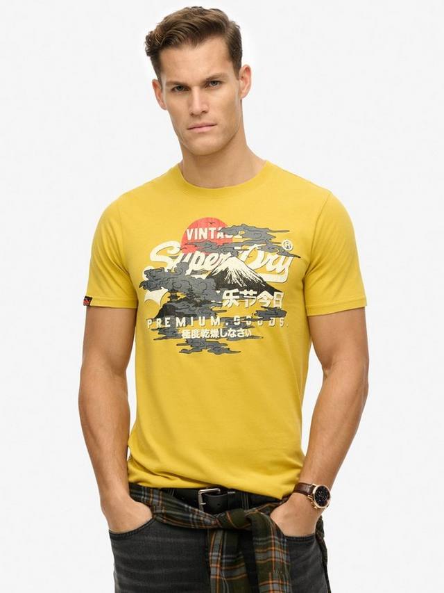 

Винтажная футболка с логотипом из органического хлопка Superdry, цвет Oil Yellow