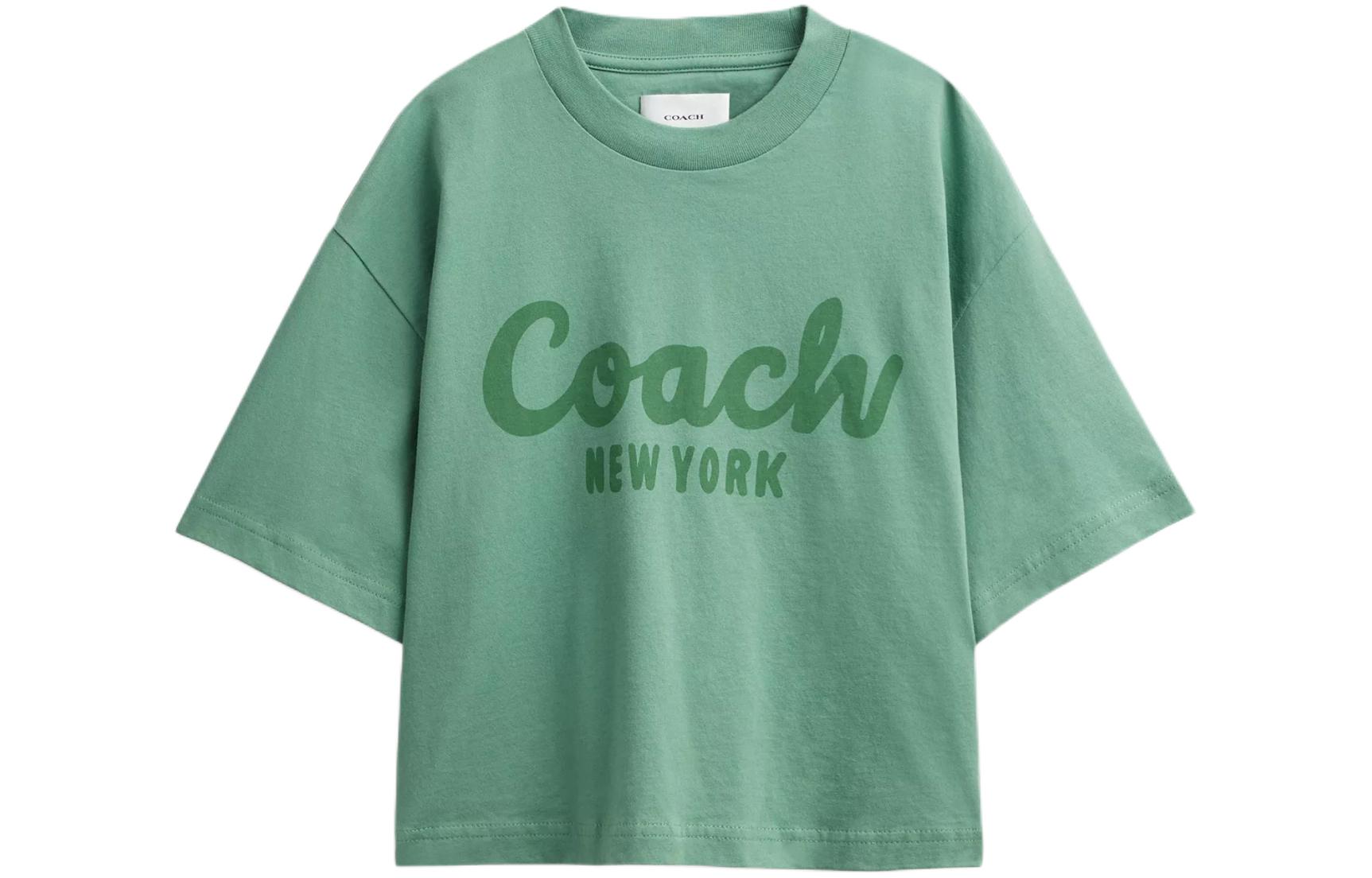 

Футболка женская зеленая Coach