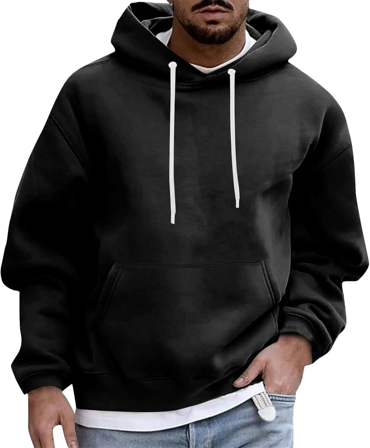 

Мужская флисовая толстовка с капюшоном Loose Fit