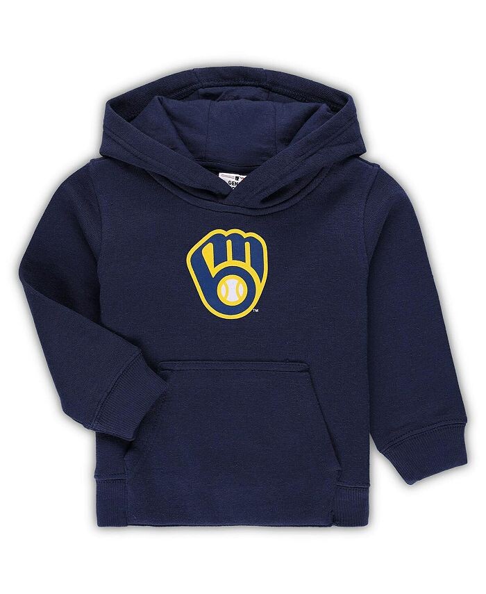 

Флисовый пуловер с капюшоном темно-синего цвета для новорожденных Milwaukee Brewers Team Primary Logo Outerstuff, синий