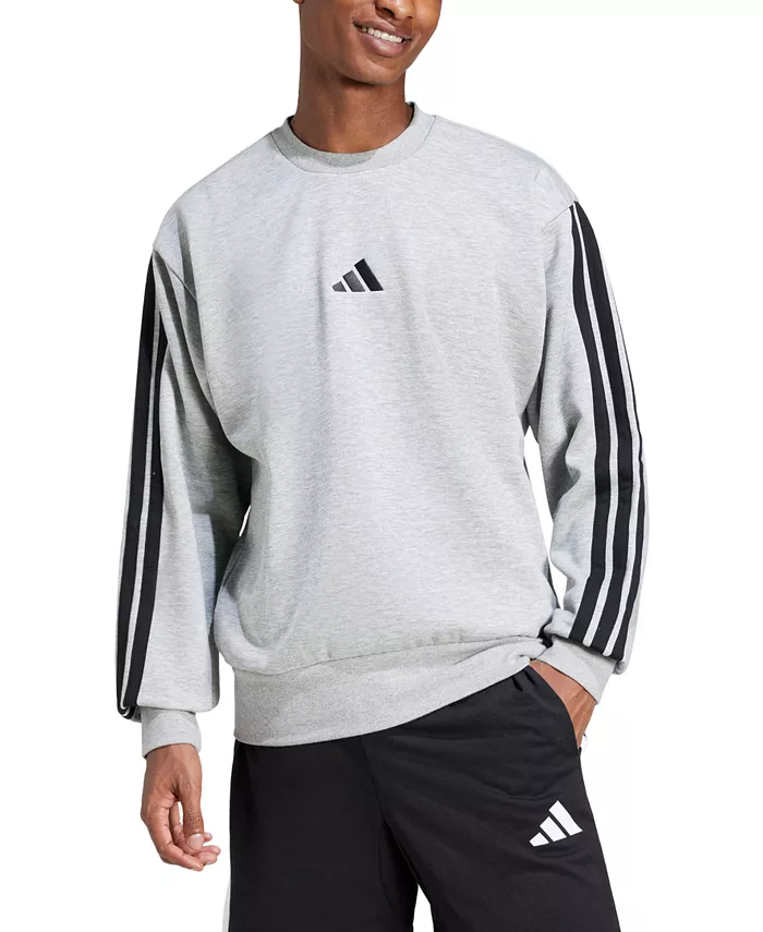 

Мужской флисовый свитшот Essentials с тремя полосками Adidas, серый