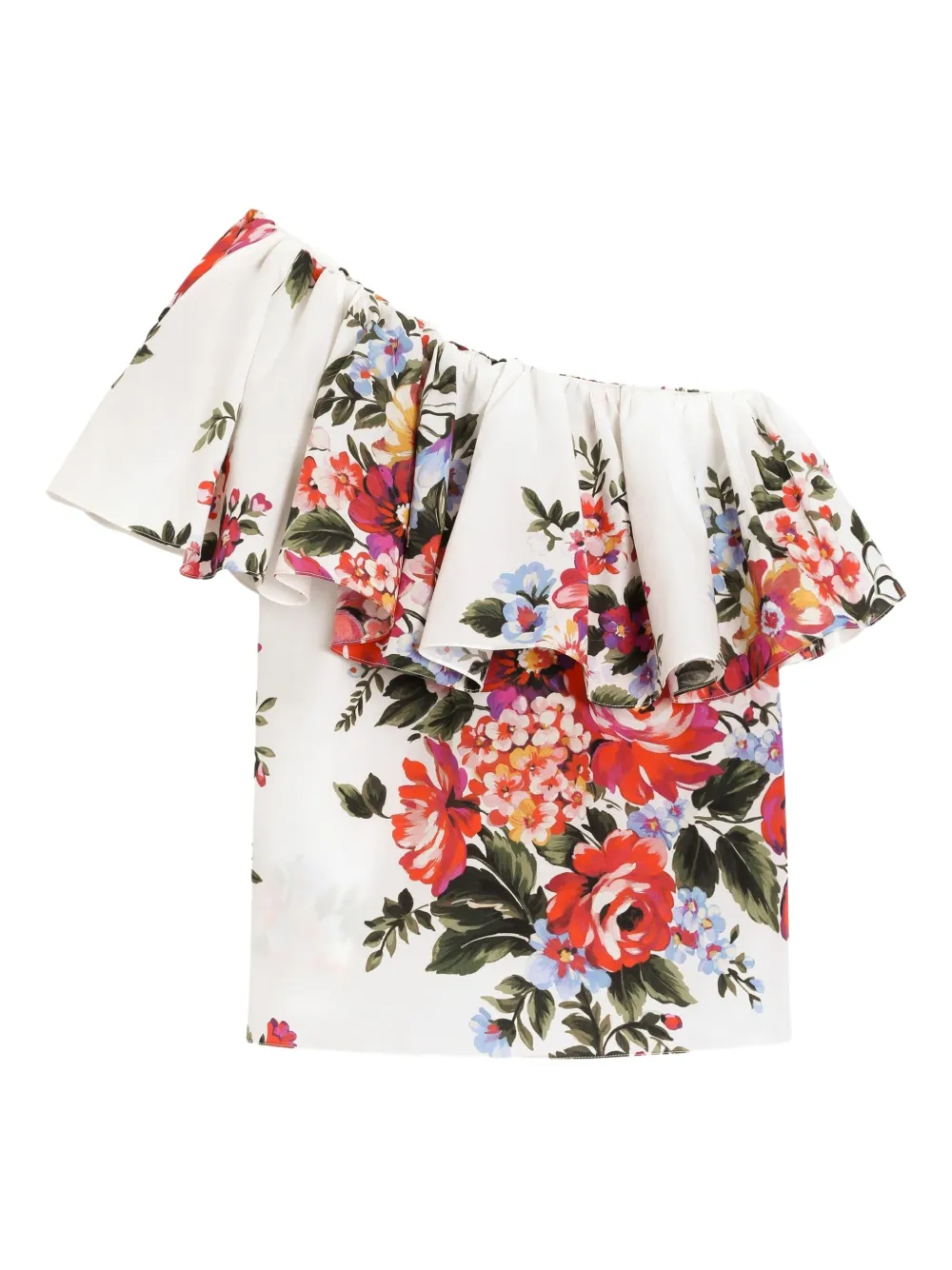 Топ с оборками и цветочным принтом Dolce & Gabbana Kids, белый — фото 2