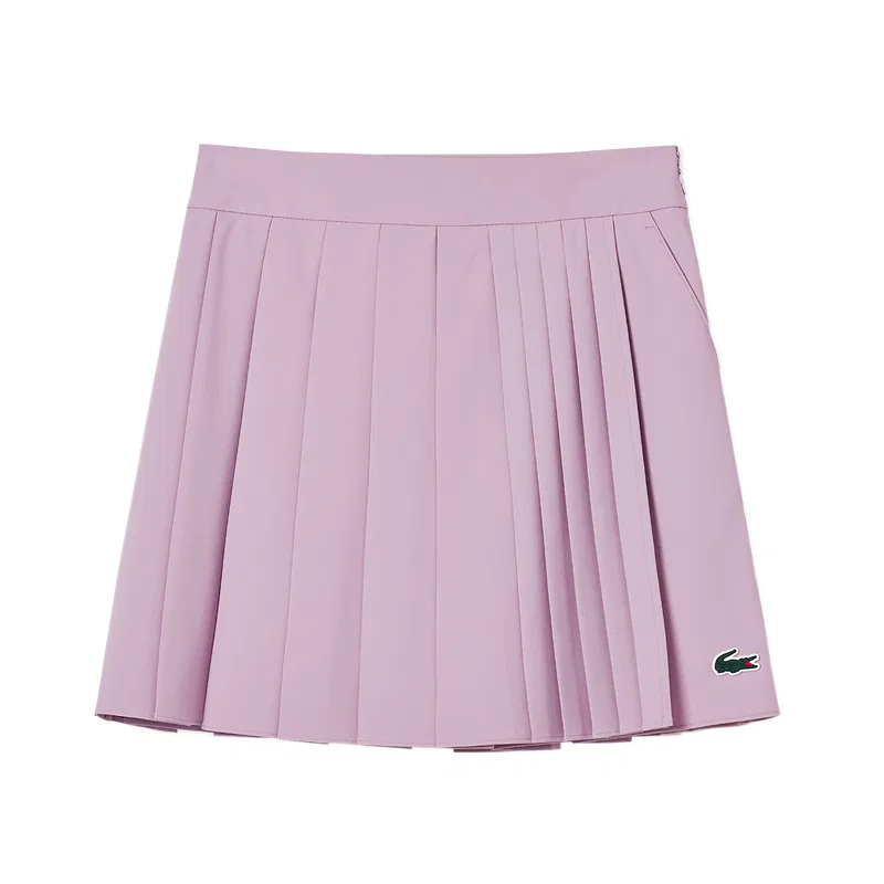 Теннисная юбка LACOSTE Women's Moderate, белая — фото 4
