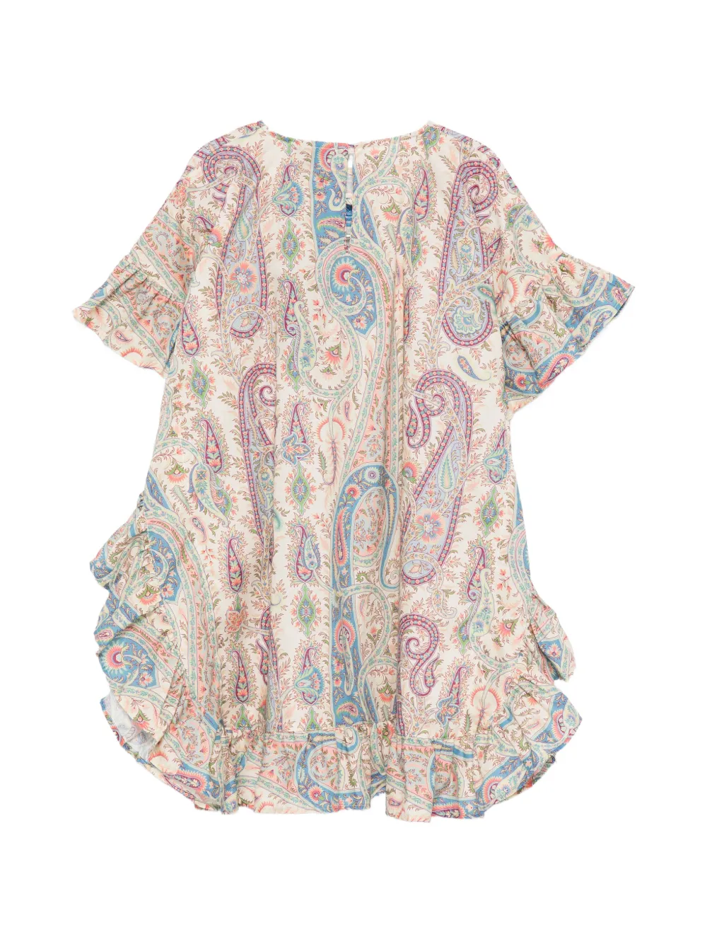 Платье с оборками и пейсли Etro Kids, бежевый — фото 2
