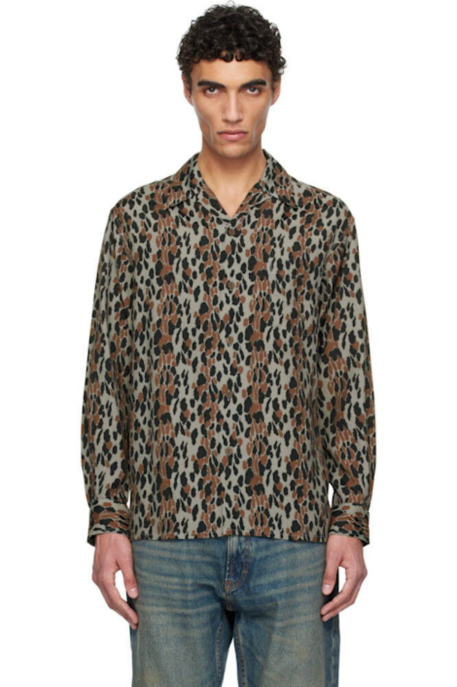 

Серая леопардовая рубашка WACKO MARIA