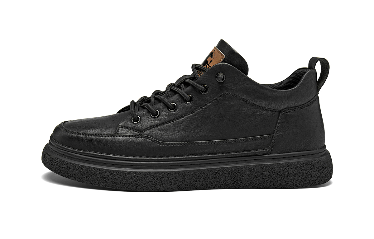 Мужские повседневные кроссовки Mid Top черно-коричневые HLA, черные [с увеличенной высотой] — фото 3