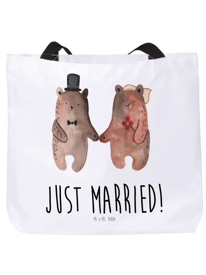 

Сумка-шоппер Mr & Mrs Panda Bär Heirat, белый