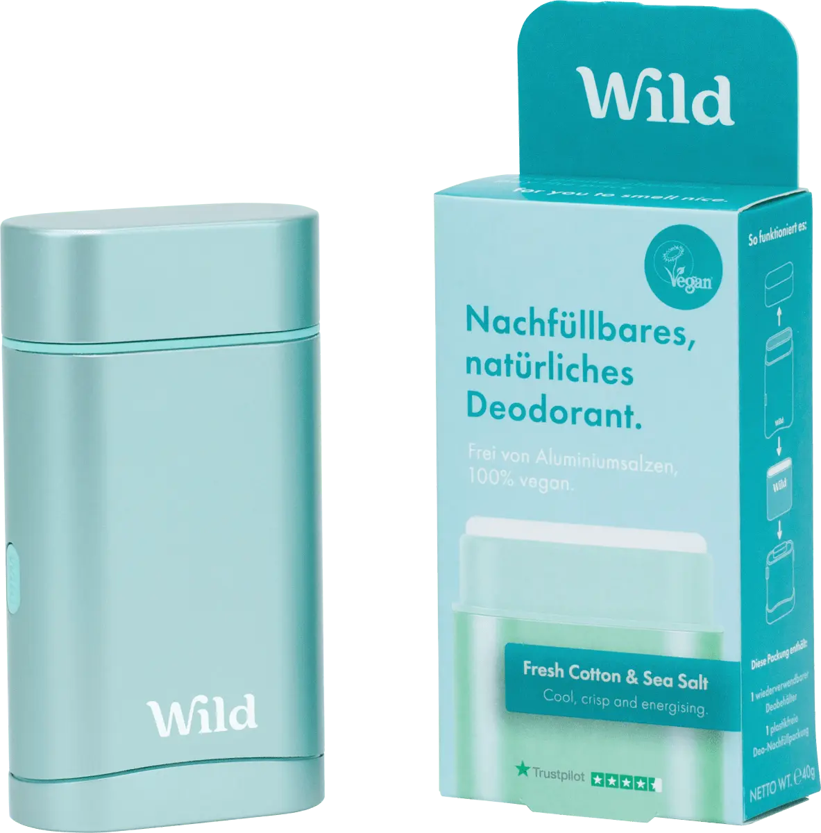 

Деостик Fresh Cotton Морская соль + Nachfüllpack 40г Wild
