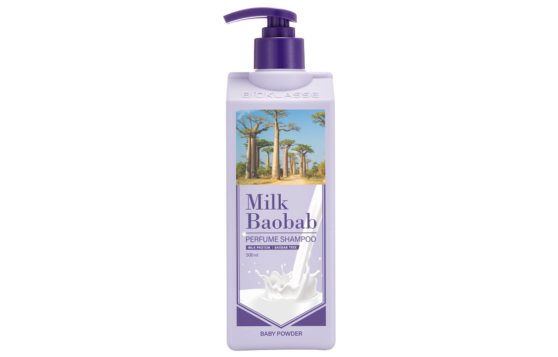 

Шампунь для волос увлажняющий объемный и пушащий очищающий 500ml молочный аромат MILK BAOBAB