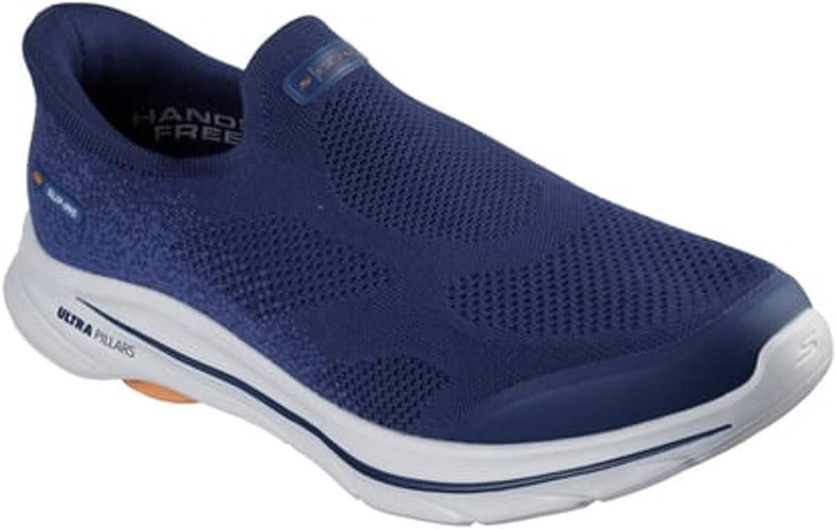 Мужские кроссовки Skechers Go Walk 8 Pelayo с легким надеванием, синий/оранжевый/темно-синий