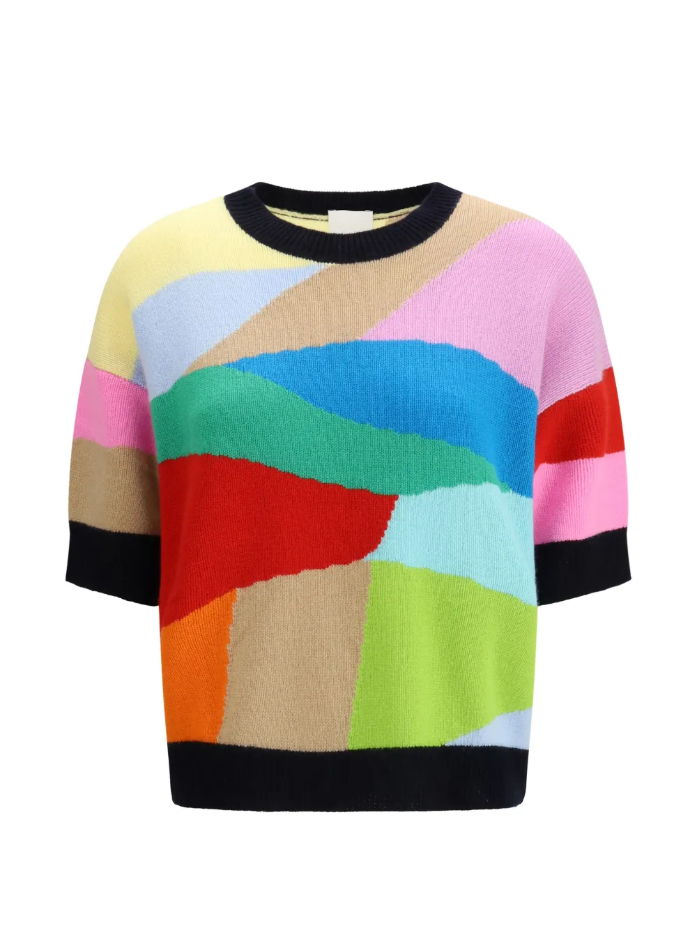 

Топ с короткими рукавами в стиле колор-блок Allude, розовый