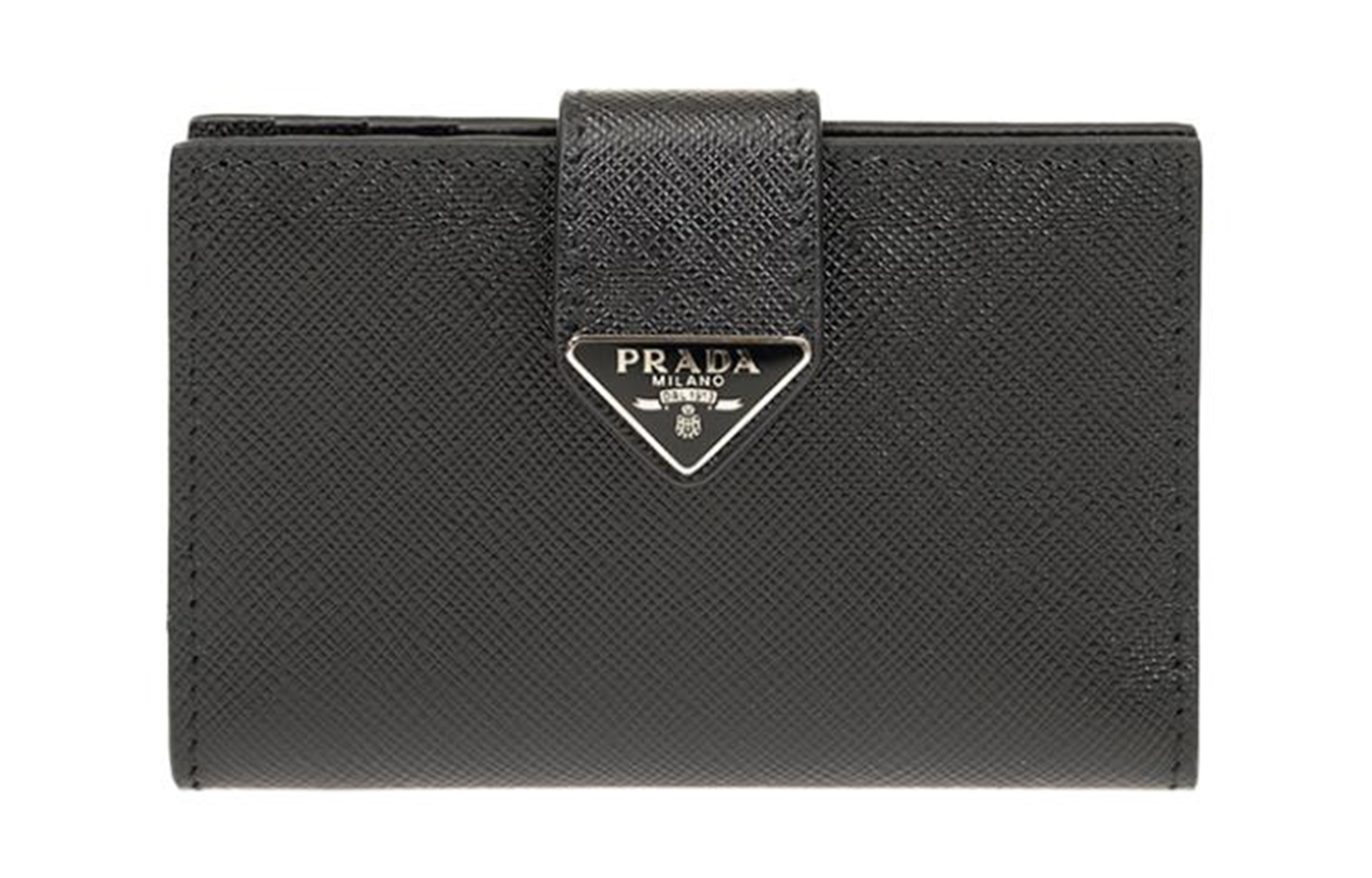 

PRADA Женский бумажник из телячьей кожи обычный черный