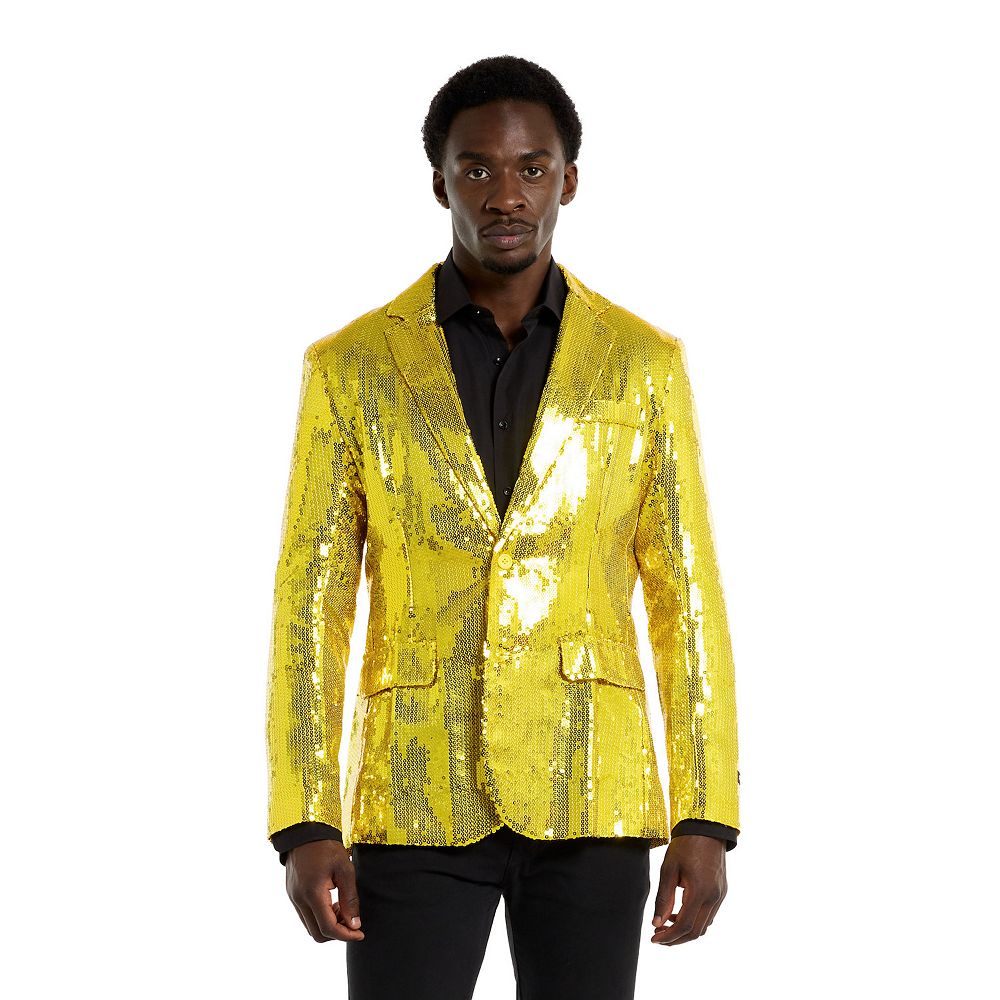 

Мужской пиджак Suitmeister для рождественской, новогодней вечеринки, цвет Sequins Yellow