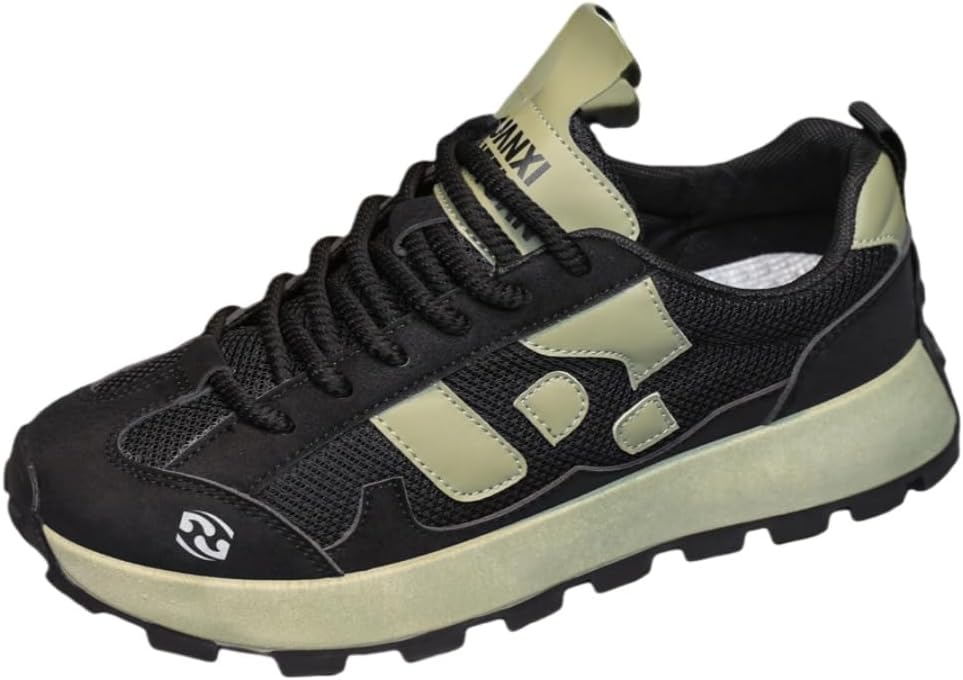 

Модные мужские кроссовки из дышащей сетки для повседневного и спортивного стиля. Мягкие и приятные на ощупь. Противоскользящая подошва Clolinde, черный/зеленый