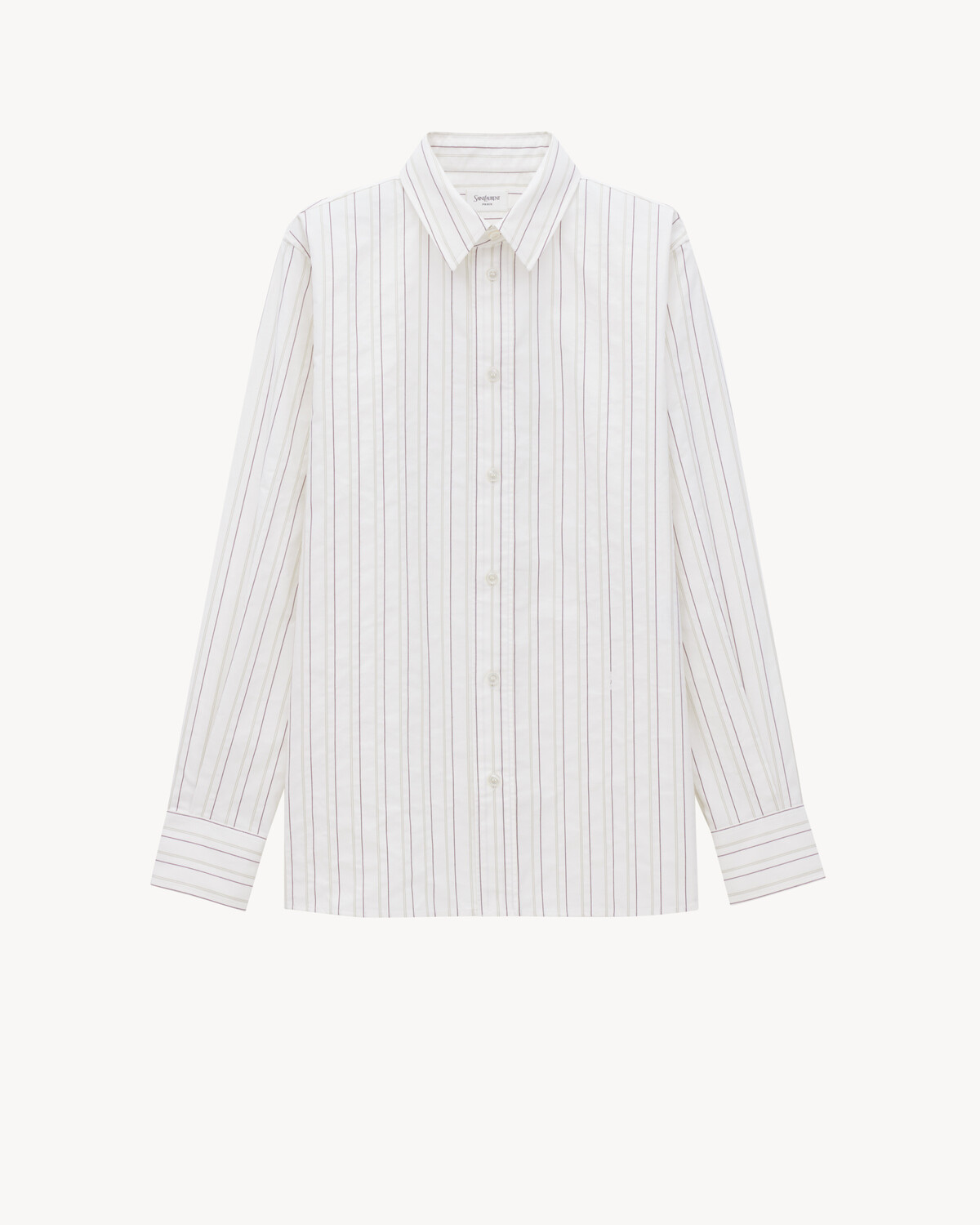 

Рубашка CASSANDRE из полосатого хлопка Saint Laurent, коричневый