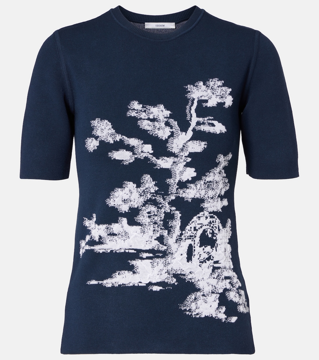 

Жаккардовый топ Erdem, Cyanotype Etching Navy