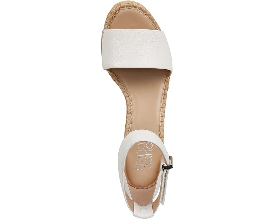 Сандалии Franco Sarto Clemens Raffia Espadrille Wedge Heel, цвет White Leather — фото 2