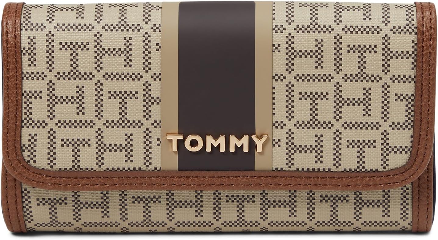 

Кошелек Tommy Hilfiger Jocelyn II Flap Continentar Wallet, цвет Khaki Multi Bicolor