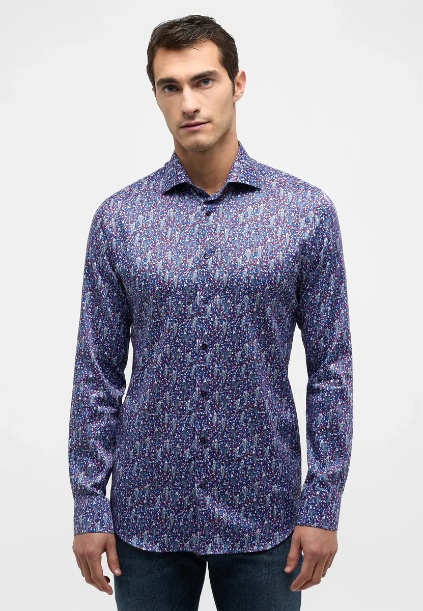

Рубашка Eterna с длинными рукавами "SLIM FIT", синий