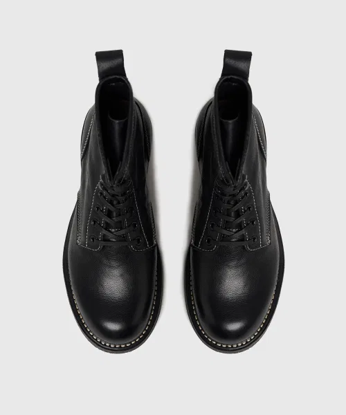 Ботинки UNIFORM Work Boots из кожи чёрные — фото 3