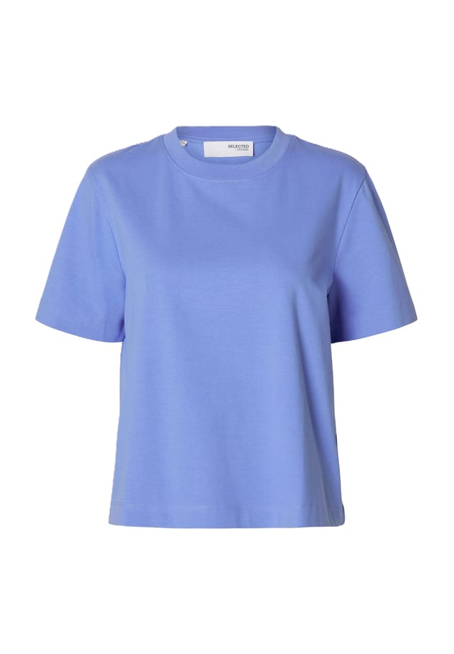 

Футболка из органического хлопка Selected Femme, цвет 245698 cornflower