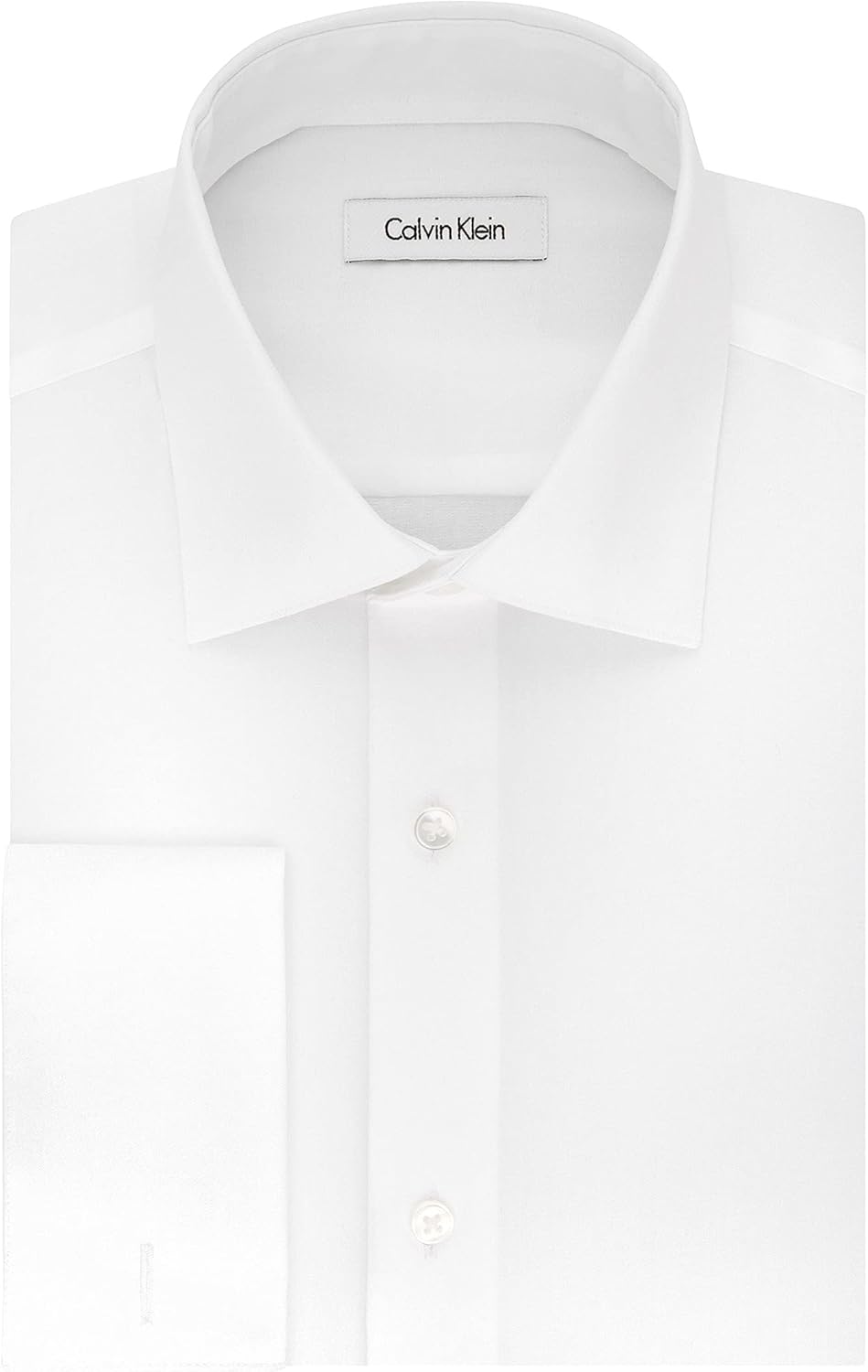 Мужская рубашка Calvin Klein Regular Fit с французскими манжетами и узором «елочка», White — фото 3