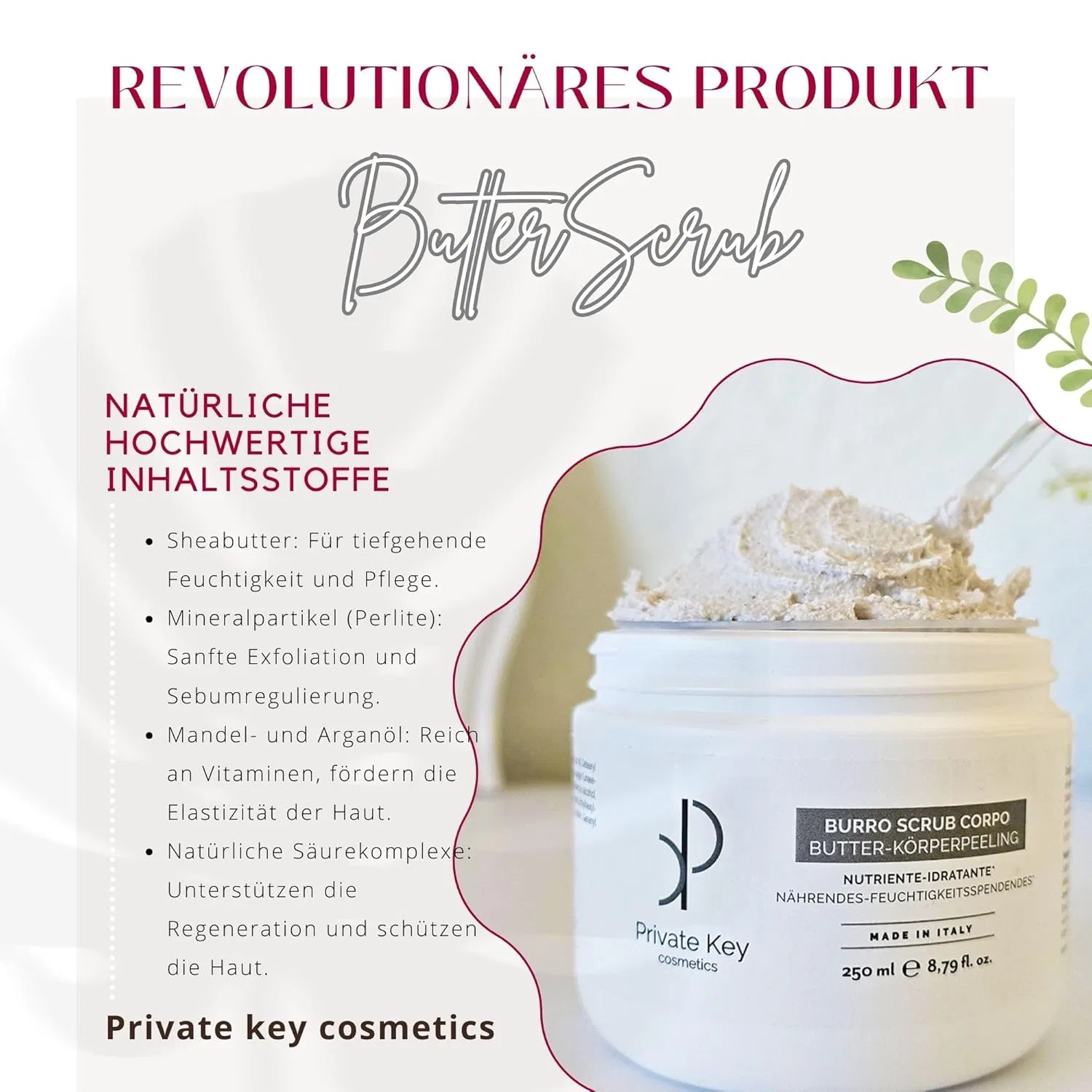 Отшелушивающий скраб-баттер для тела с минеральными частицами Private Key Cosmetics — фото 2