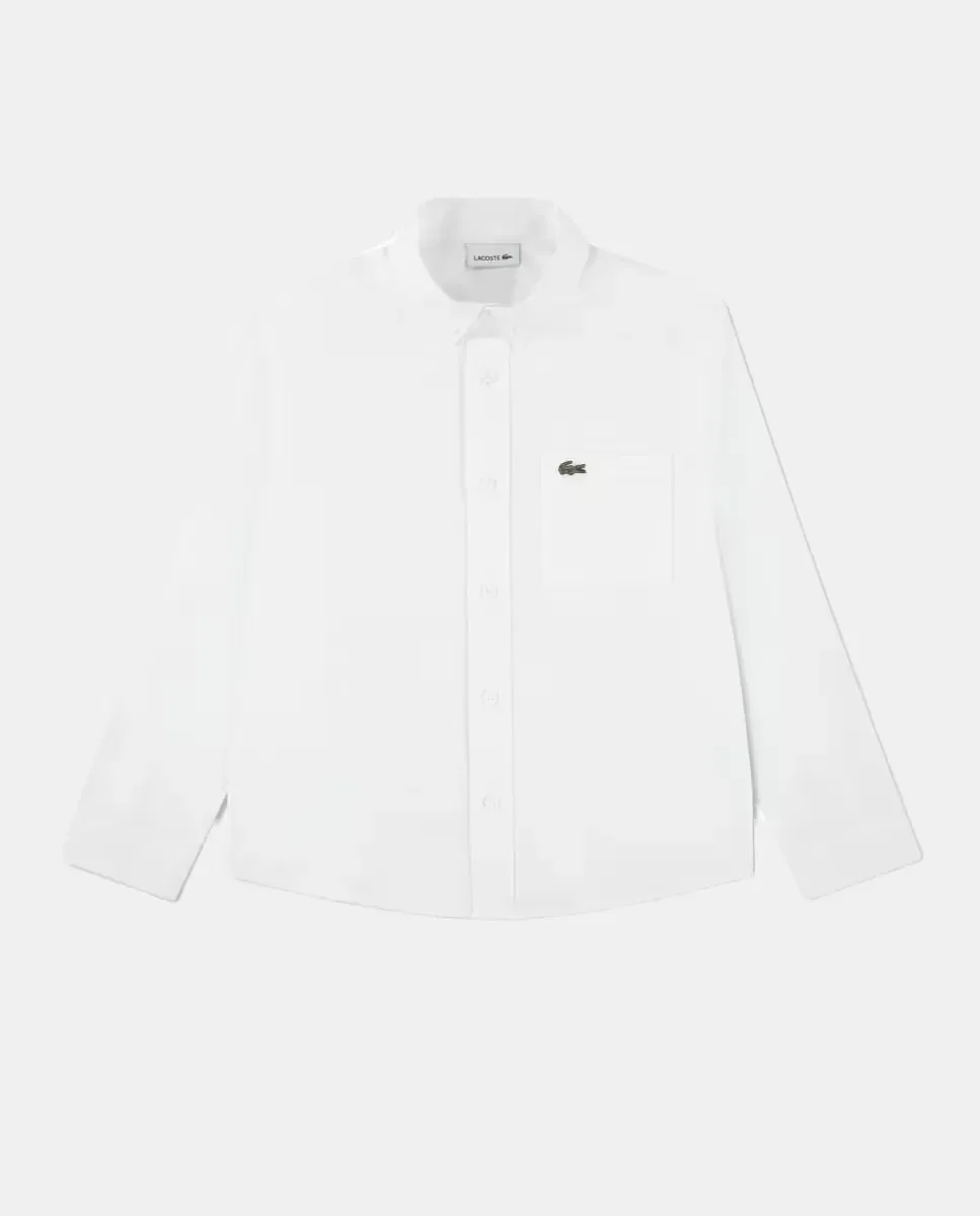 Топ с длинными рукавами Lacoste, белый