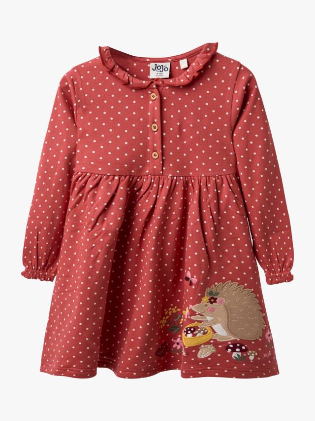 

Детское платье с рюшами Cotton Hedgehog в цвете orange JoJo Maman Bébé