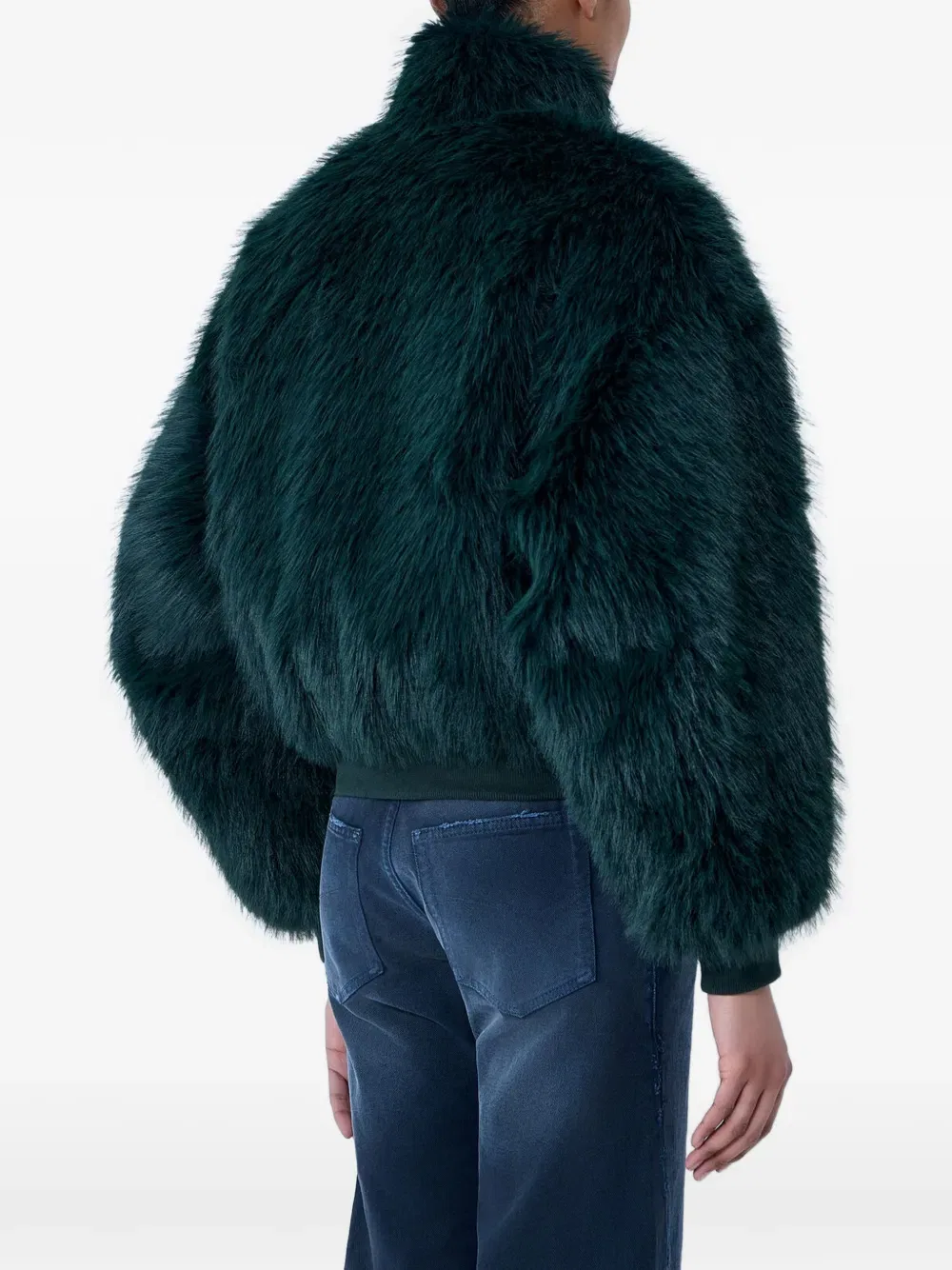 Куртка с ребристой отделкой из искусственного меха Balenciaga, зеленый — фото 3