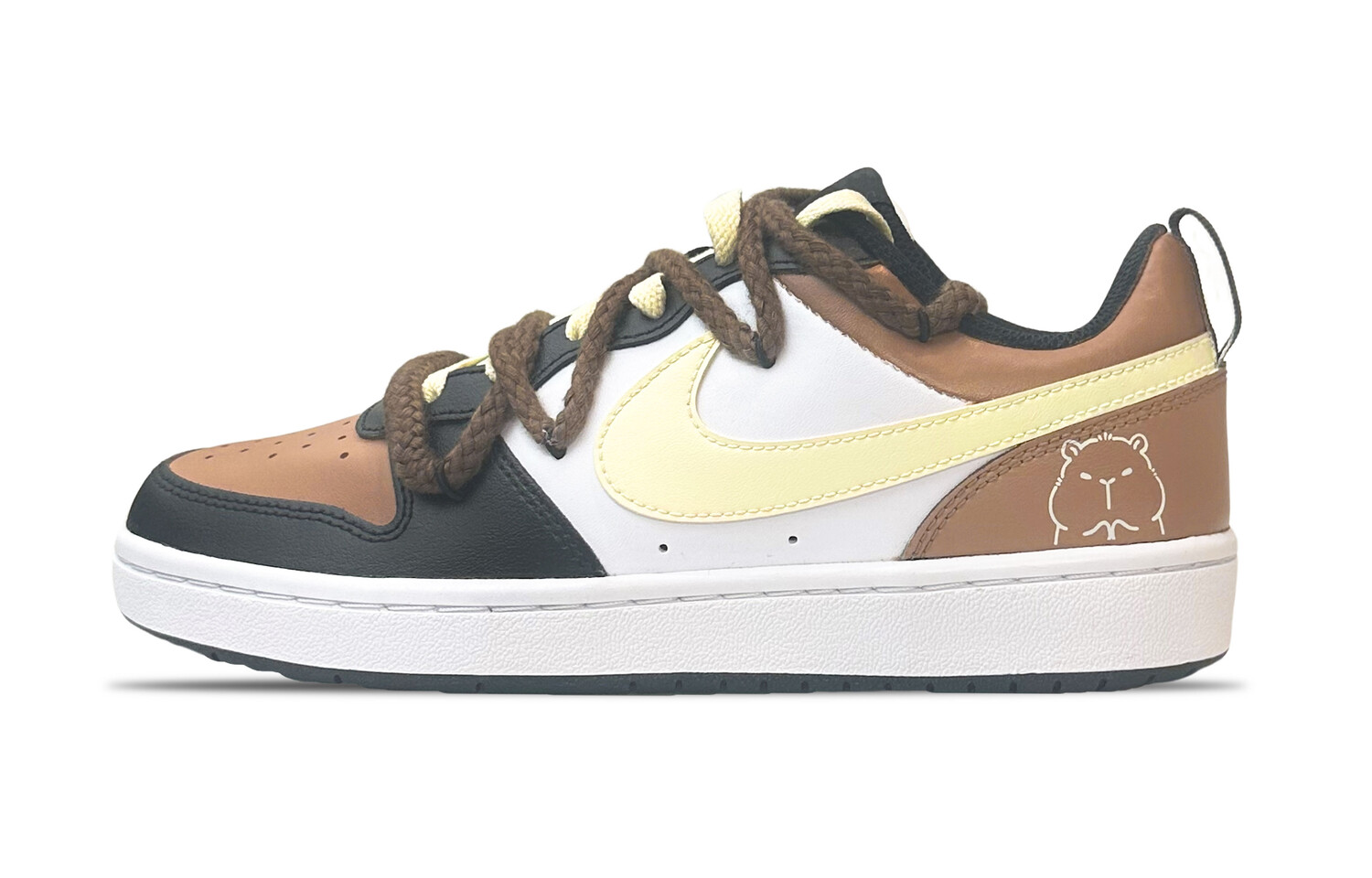 

Кроссовки Nike Court Borough Skateboarding Shoes Women's Low-top Yellow, коричневый