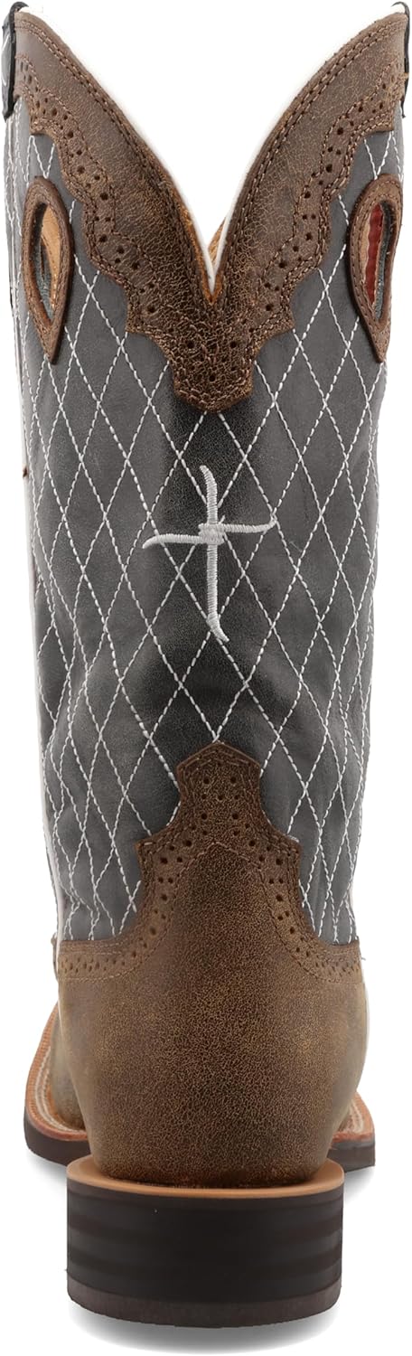 Ковбойские сапоги Twisted X Men's 14" Pull on Ruff Stock Square Toe Western, синий — фото 4