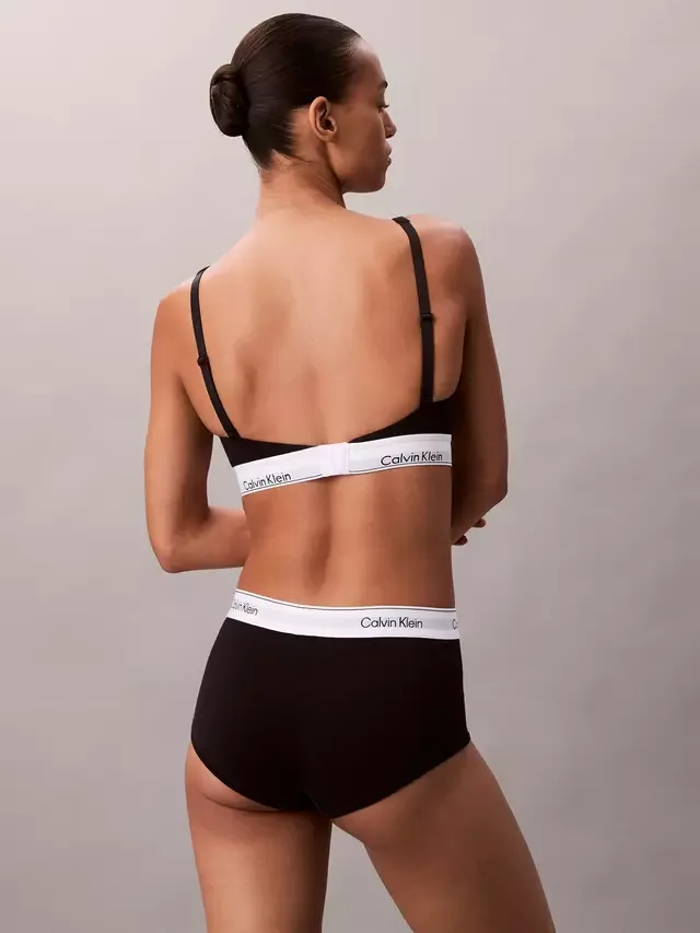 Трусики-шорты Icon из хлопка и модала, черные Calvin Klein — фото 2