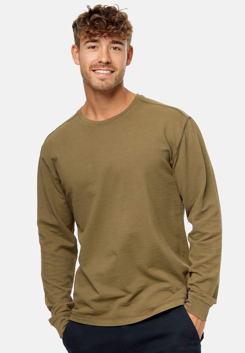 

Рубашка с длинным рукавом ALLO INDICODE JEANS, цвет capers